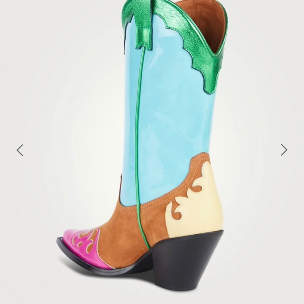 Toral Multicolor Western Ankle Boots - Picture 3 of 9